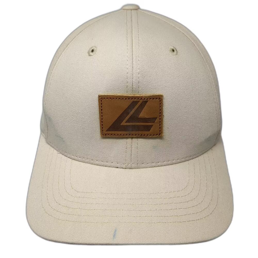 Lange Snapback Hat Beige One Size Leather Patch Winter Skiing Boot Brand Gear